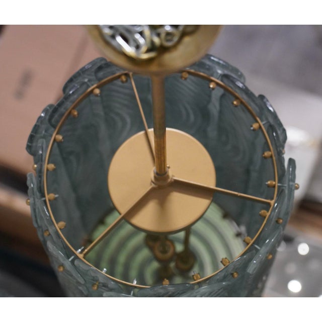 Murano Art Glass and Brass Green Color Chandelier and Pendant from Fontana Arte, 2000 For Sale - Image 9 of 12