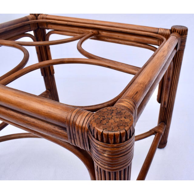 Chestnut Bamboo Rattan Reed Side Tables, Pair For Sale - Image 8 of 10
