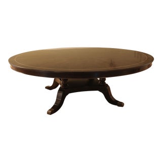 Round Mahogany Dining Table in Dark Walnut Finished and Flame Mahogany-Seats 10 For Sale