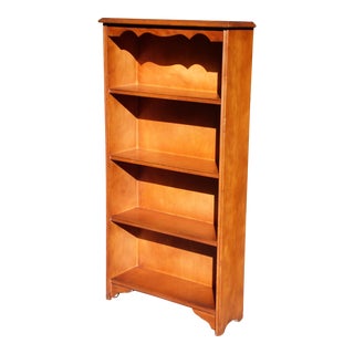 Vintage Solid Maple Bookcase Open Shelving Unit Display Cabinet Bookshelf For Sale