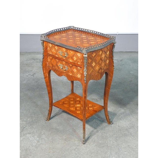 Wood Napoleon III Bedside Table in Inlaid Wood, 1800 For Sale - Image 7 of 18