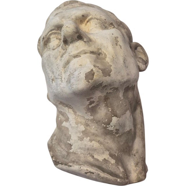 Industrial Antique Artist’s Plaster Portrait Head For Sale - Image 3 of 7