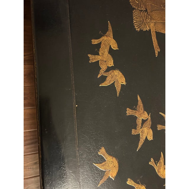 Rose Tarlow “Sung” Coffee Table – Hand-Painted Chinoiserie in Crackled Black Lacquer For Sale - Image 11 of 11