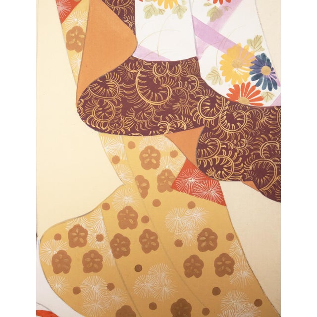 "Kimono Beauty" by Biho, C. 1950s Showa Era Japanese Silk Scroll Painting For Sale - Image 10 of 18
