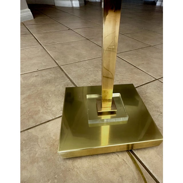Frederick Cooper Solid Brass & Lucite Swing Arm Floor Lamp For Sale - Image 15 of 18