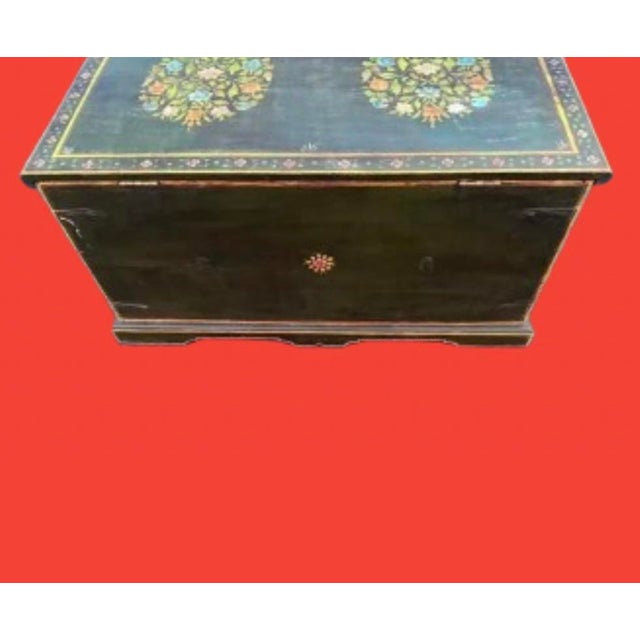 Monumental 19th Century European Hand Painted Wedding Trunk For Sale - Image 4 of 11