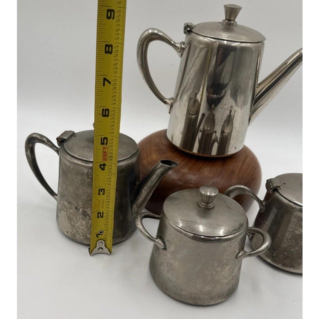 Moroccan Moroccan Berrad Silver-Plated Teapot Set, 4 Pieces For Sale - Image 3 of 11