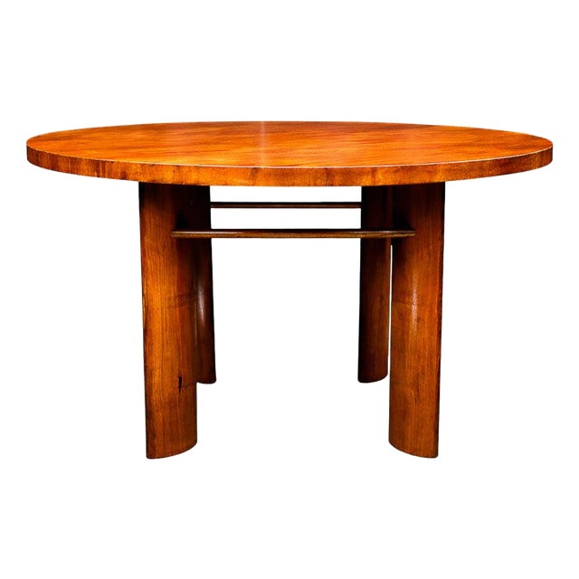 Round Dining Table in Caviúna Wood by Joaquim Tenreiro, Brazil, 1950s For Sale