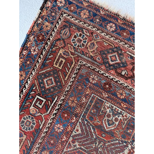 Brown Antique Southwest Khamseh Repeating Circle of Life Boteh Mother-Child Motifs Rug 4.2 x 6.2 For Sale - Image 8 of 11