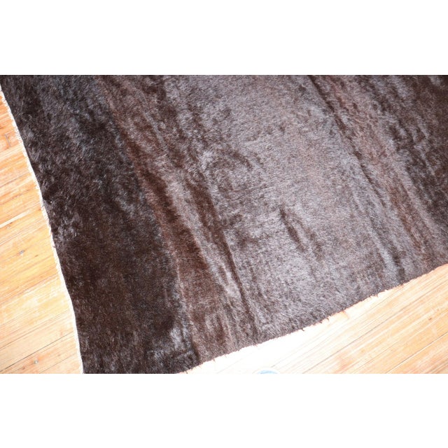 Late 20th Century Late 20th Century Black Sirt Turkish Mohair Rug - 4'6" x 6'2" For Sale - Image 5 of 5