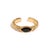 Early 21st Century Black Onyx Teardrop Gemstone Adjustable Gold Ring, Size 4 For Sale - Image 5 of 7