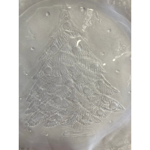 Vintage Glass Christmas Tree Plates From France- Set of 6 For Sale - Image 4 of 7