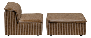 Set of Striped Easy Chair and Ottoman, 1970s