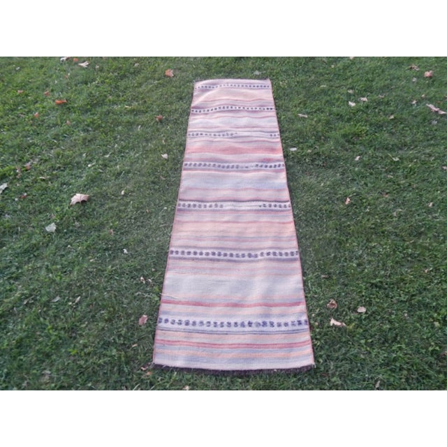 Vintage Striped Turkish Kilim Runner 2′4″ × 8′4″ For Sale - Image 13 of 13