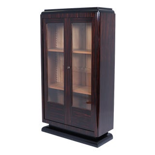 Art Deco French Macassar Ebony Display Cabinet, 1925 For Sale