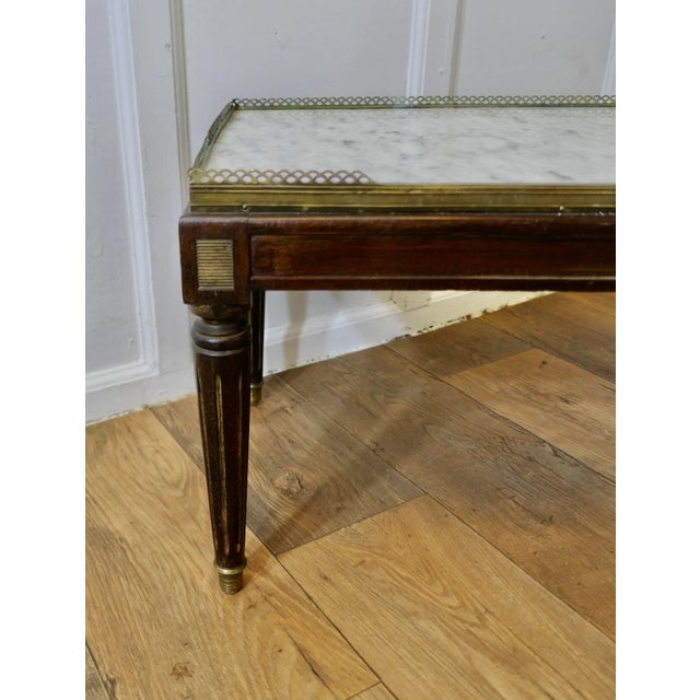French Coffee Table with Marble For Sale - Image 3 of 8