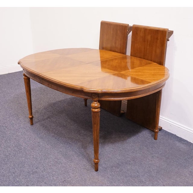 Bernhardt Furniture Fruitwood Country French Style 100" Oval Dining Table 236-202 For Sale - Image 10 of 14