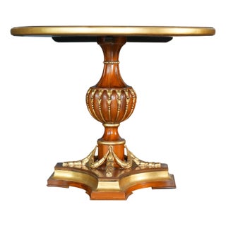 Traditional Burled Center Table For Sale