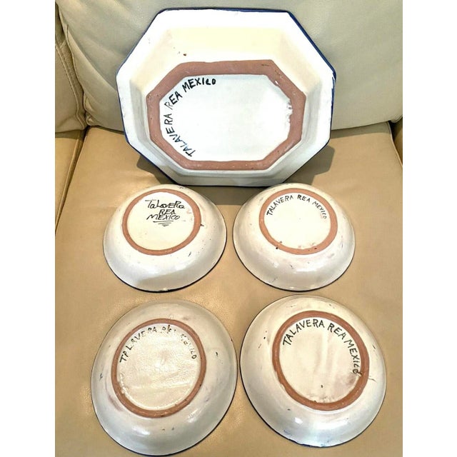 Vintage Cactus Design Talavera 5 Piece Bowl Set For Sale - Image 6 of 9