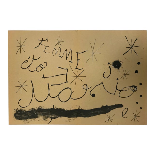 Joan Miro Original Lithograph DM19151d Derriere Le Miroir 1965 For Sale