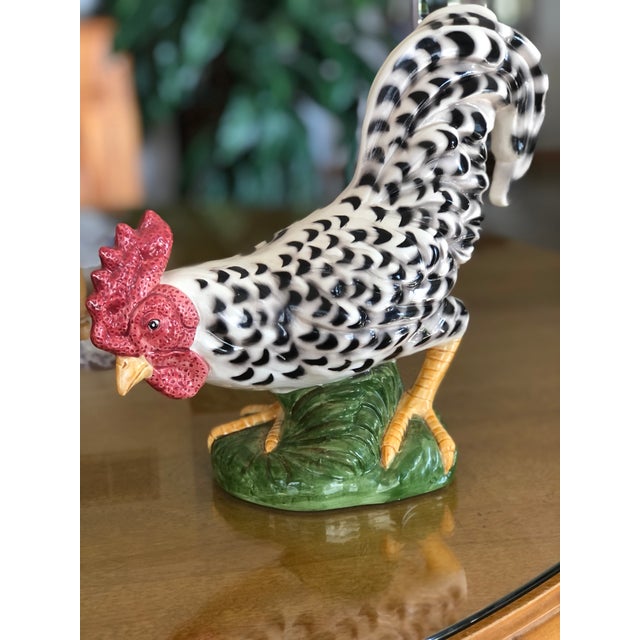 American Vintage 1992 Fitz & Floyd Black Speckled Roosters- Set of 2 For Sale - Image 3 of 7