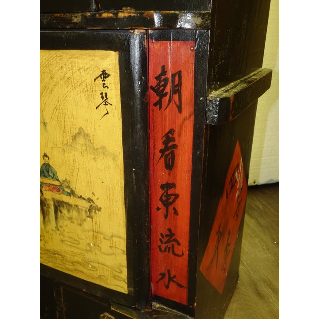 Antique Small Mongolian Chest With Drawers Oriental Asian Style Signed For Sale - Image 13 of 14