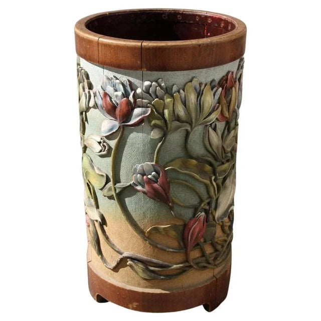 Art Nouveau Carved Paper Basket, 1890s For Sale - Image 6 of 6