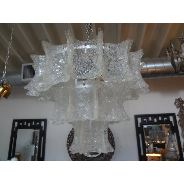 Mid-Century Modern Venini Attributed Murano Glass Chandelier. This Unusual Murano Glass Chandelier Or Lantern Has Been...