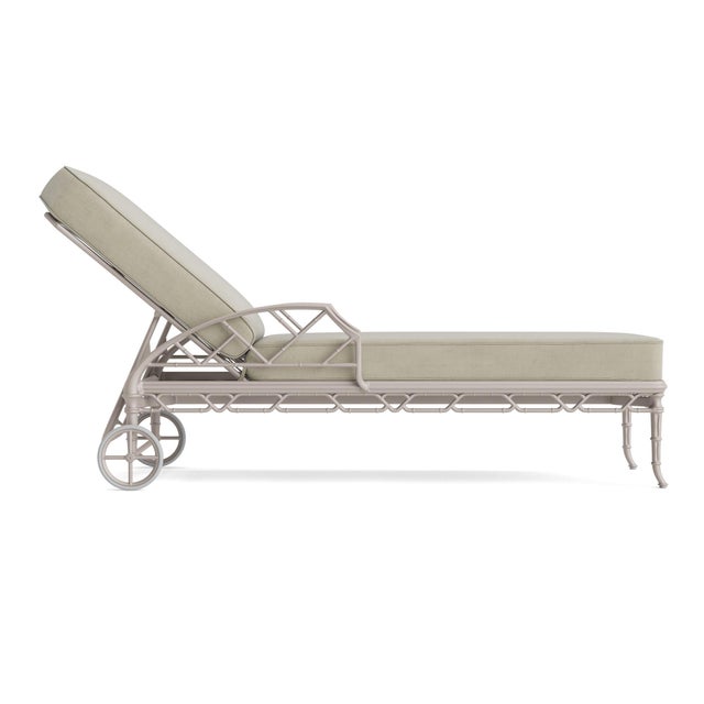 Contemporary Brown Jordan Calcutta Adjustable Chaise Lounge, Dove frame with Fusion Meadow fabric For Sale - Image 3 of 11