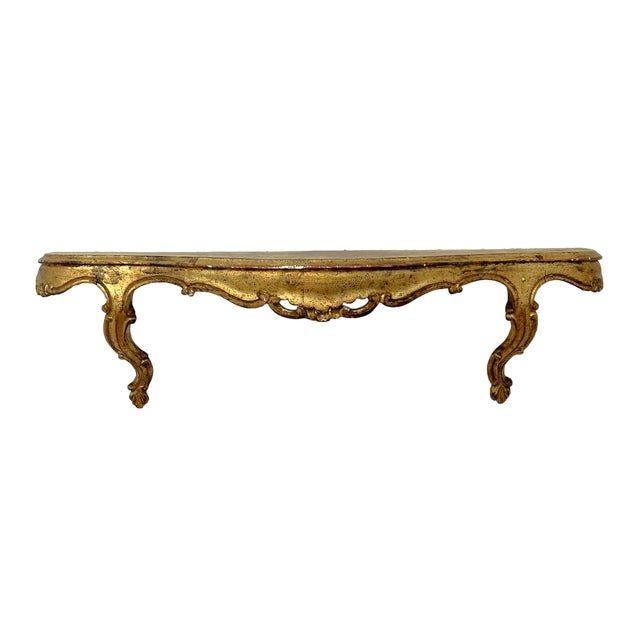 Italian Giltwood Demilune Shelf For Sale