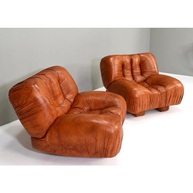 Animal Skin Vintage Italian Lounge Chairs by Giuseppe Rossi Di Albizzate, 1970s, Set of 2 For Sale - Image 7 of 18