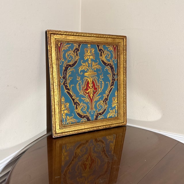 Baroque 1970s Ornate Framed Painted Decorative Panel For Sale - Image 3 of 9