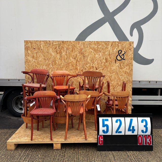 Honey Red Fan Back Dining Armchair, 1970s For Sale - Image 3 of 3