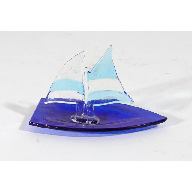 Vintage Modern Murano Glass Model of Sailing Ships For Sale - Image 10 of 18
