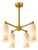 Handcrafted Brass 4-Light Chandelier With Natural Alabaster Shades, Luxury Dining Room Pendant Light For Sale