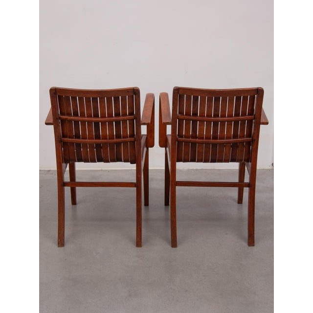 Art Nouveau Slatted Armchair attributed to Thonet, 1910 For Sale - Image 10 of 16
