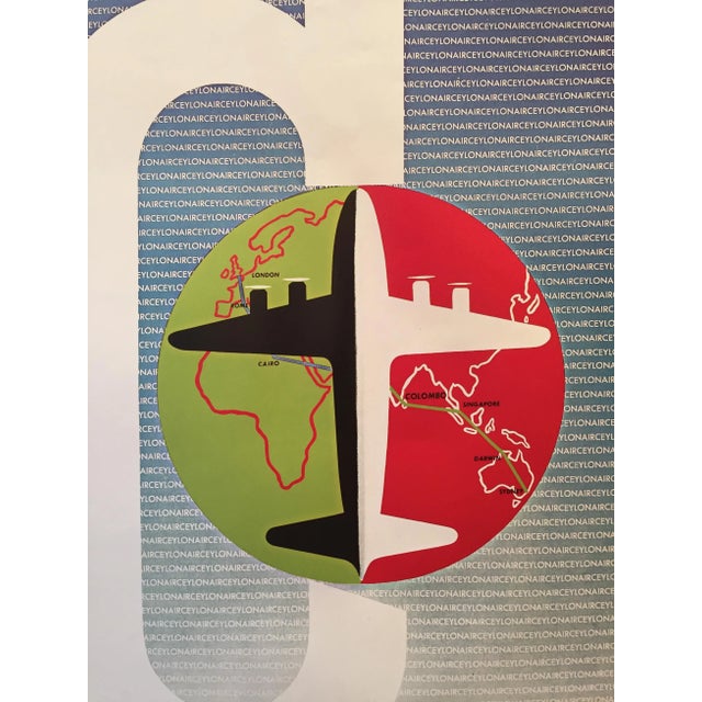 Modern Vintage-Style Air Ceylon Travel Poster For Sale - Image 4 of 4