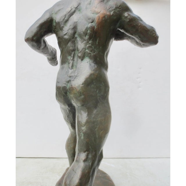Bronze G. Gori Unique Cast Bronze the Roman Boxer Circa 1940s' For Sale - Image 8 of 12