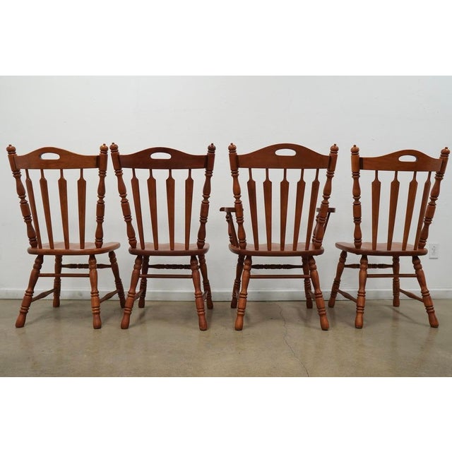 Vintage Tell City Early American Colonial Solid Wood Dining Chairs (Set of 8) For Sale - Image 11 of 17