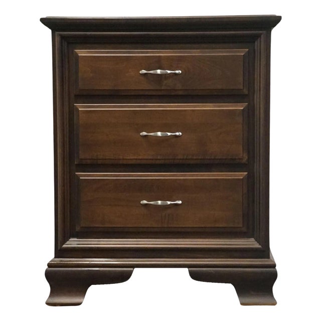 Daniel's Amish Classic Bedroom Collection Rustic Country Style 28" Solid Cherry Three Drawer Nightstand 37-3014 For Sale