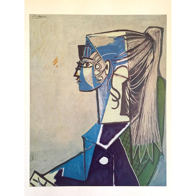 Pablo Picasso Vintage 1955 Mid Century Modernist First Edition Lithograph Print " Sylvette XIII " 1954 For Sale - Image 10 of 11