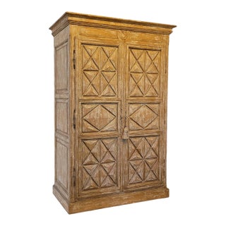 7.5 Feet Tall Rustic Style Armoire For Sale