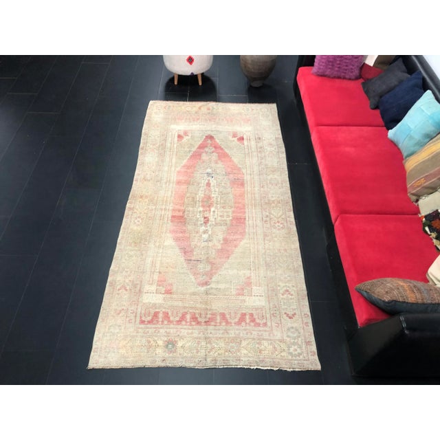 Handmade wool and cotton rug in Turkish Anatolia Carpet, Vintage Oushak Rug, Turkish Vintage Anatolian Rug, Handmade wool...