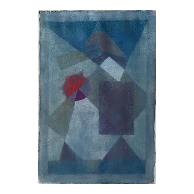 Moses Bagel BahelferPolish French Judaica Watercolor Gouache Painting Original Bauhaus Yiddish Art For Sale