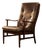 Vintage Danish High Chair in Beech and Brown Leather from Farstrup Møbler, 1970s For Sale