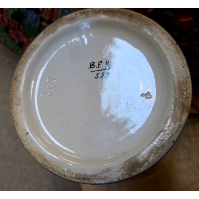 1930s Large Boch Frères Keramis Deco Owl Vase For Sale - Image 5 of 5