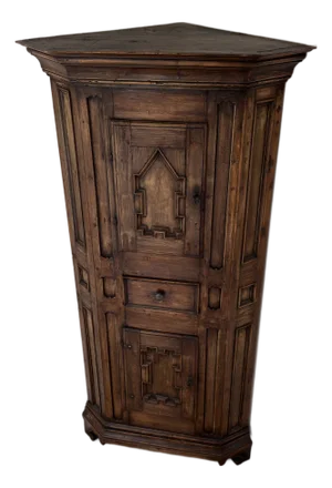 Antique Swedish Dark Pine Corner Cabinet Cupboard, Circa 1800