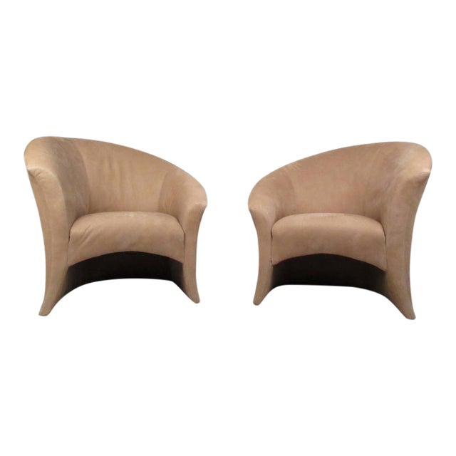 Pair Vintage Modern Thayer Coggin Lounge Chairs For Sale