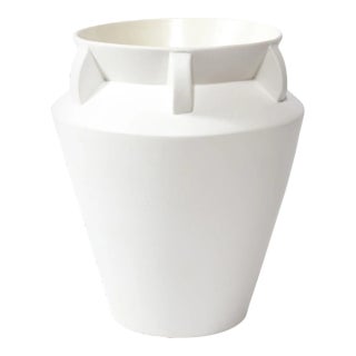 Late 20th Century Modernist Urn Form White Ceramic Vase For Sale