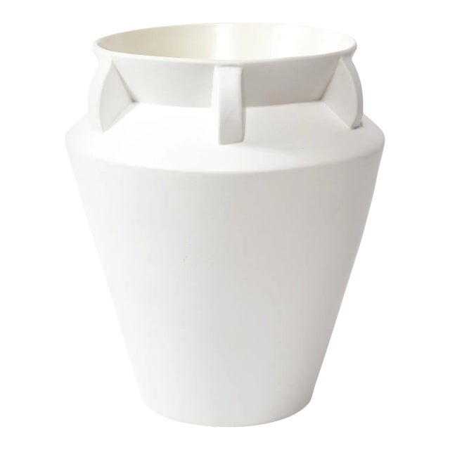 Late 20th Century Modernist Urn Form White Ceramic Vase For Sale